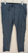 Prana Zion II Hiking Pants Stretch Men  s 30x34 Slim Fit Teal Nylon Cargo Belted