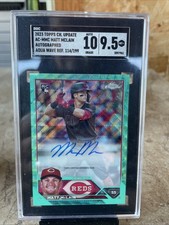 2023 Topps Chrome Update Auto Matt McLain #AC-MMC Aqua Wave Refractor 9.5 Reds🔥