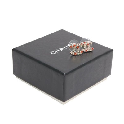 CHANEL Coco Mark Earrings Weight Approx. 2.0g 04A Color Stone Metal GP GMulticol