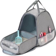 Collapsible Portable Cat Litter Box Standard Travel Light Weight Leak-Proof Easy