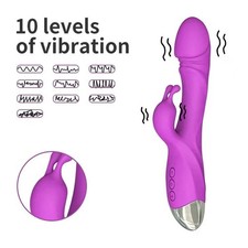 Rabbit Vibrator Realistic Dildo Clit Vibrating G-Spot Massage Women Lubricants