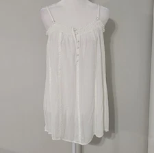 POL Womens Tunic Tank Top SMALL Boho Fairy Angelcore Cottagecore Lace Trim Flowy