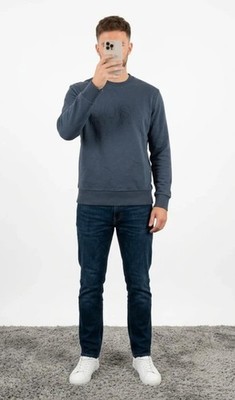 BOSS Hugo Boss Sweatshirt dunkelblau bestickt Logo Gr. M selten klassisch