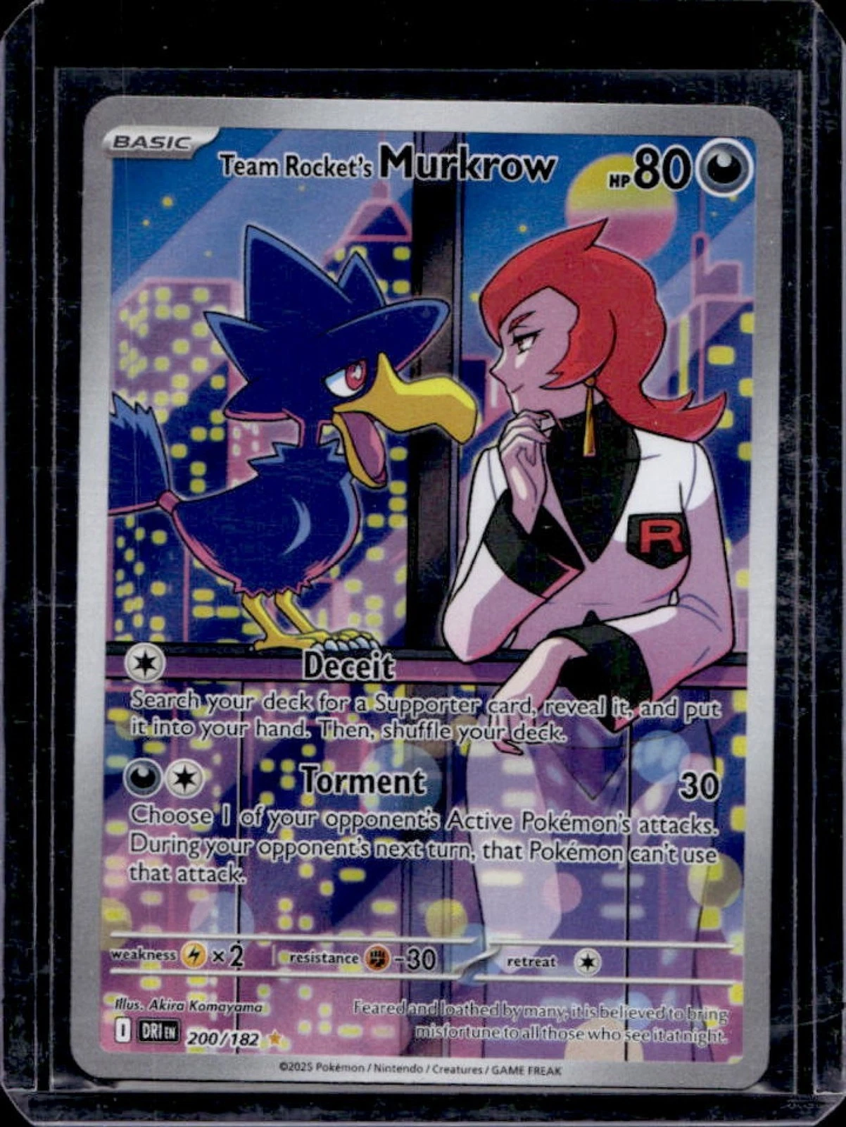 2025 Pokemon Destined Rivals Team Rocket's Murkrow #200/182