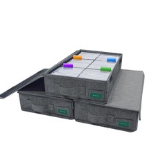 WaveTree Cassette Tape Storage Box 3-Pack - Holds 144 Tapes - Gray