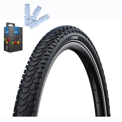 Schwalbe Marathon Mondial 'Draht' Reifen + Schlauch + Reifenheber Set - 2026