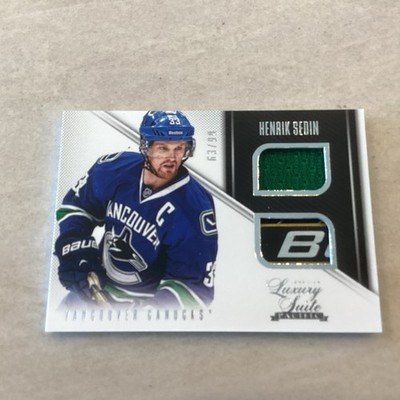 2013 Rookie Anthology Luxury Suite Memorabilia Dual 63/99 Henrik Sedin HOF