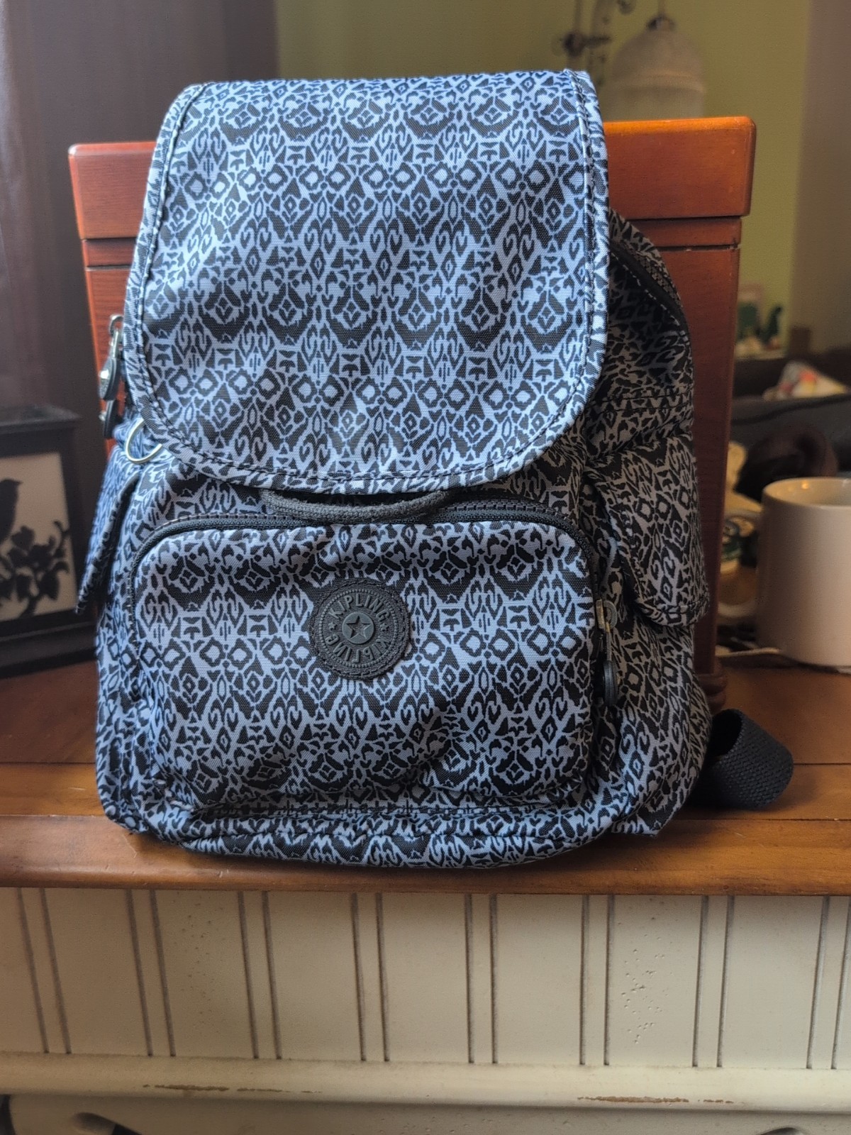 Kipling City Pack Blue Patterned Mini Backpack Ad… - image 1
