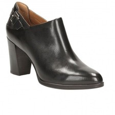 Clarks Size 7 E Wide Fit Black Kadri Dylan Leather Shoe BOOTS Worn Once £65