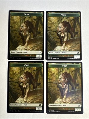 4x Mtg D&D Forgotten Realms Wolf Token NM/M Magic The Gathering