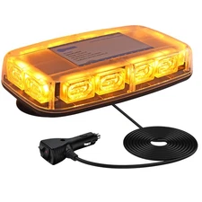72LED Amber Beacon Flashing Magnetic Emergency Warning Strobe Light Truck 12/24V