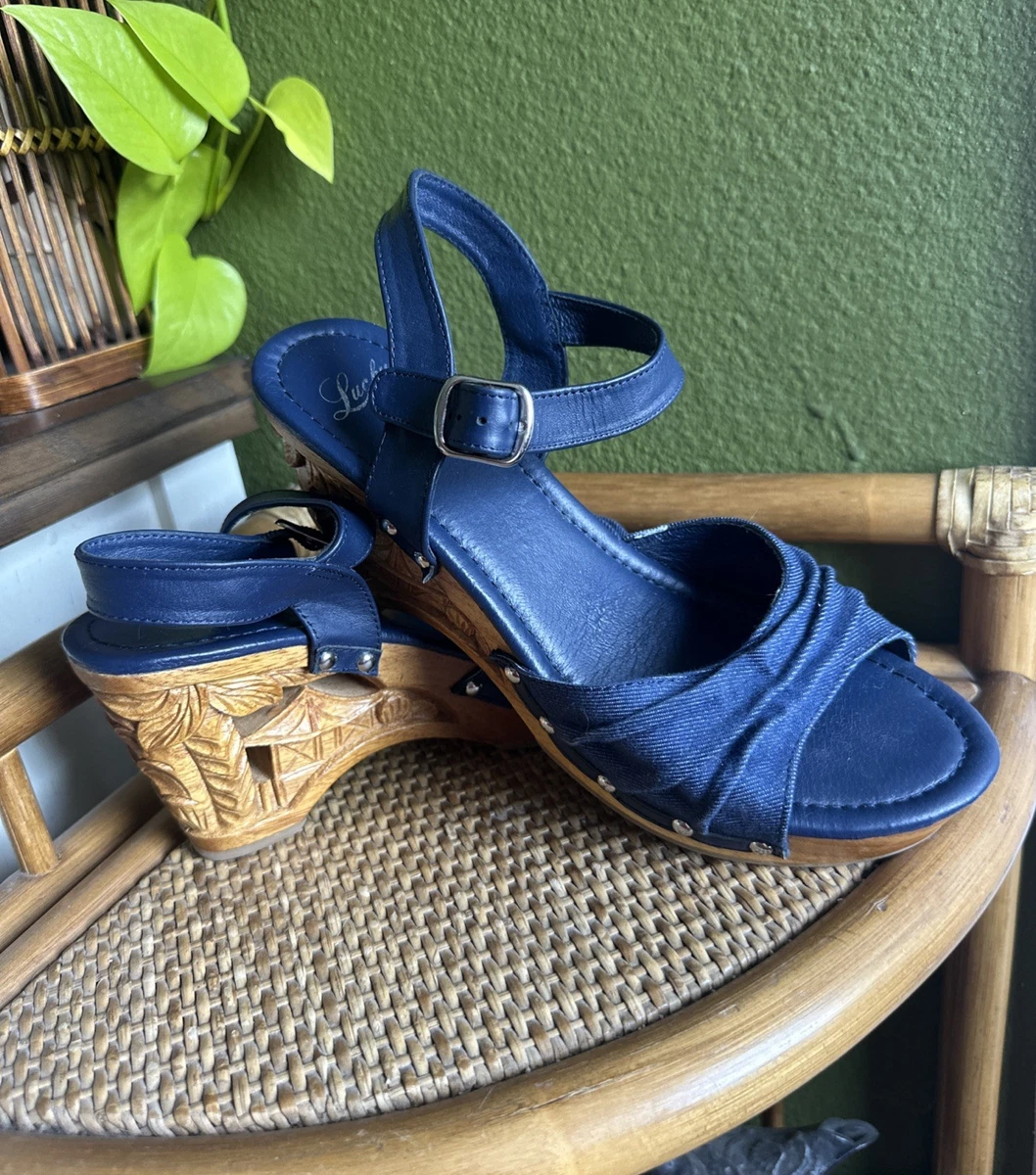 Lucky Brand Pebina, Sandali con Zeppa Donna, Pelle Nera Lucky Brand Pebina, Sandali con Zeppa Donna, Pelle Nera