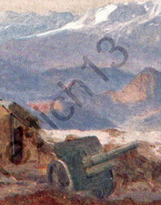 Künstler-AK 1917-Artillerie-Stellung + Fernrohr im VALSUGANA-ROTES KREUZ 537