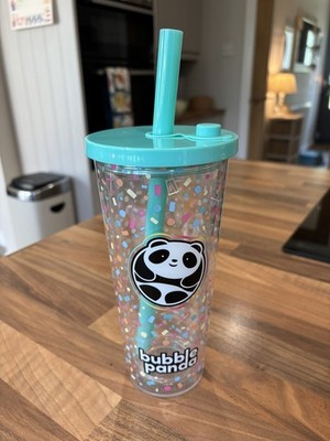 Neu Bubble Panda wiederverwendbar Bubble Tea Boba Tasse Becher mit Deckel & Strohhalm