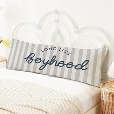 Boy Nursery Decor 20x54 Body Pillow Cover with Zipper, Boys Long Live Boyhood