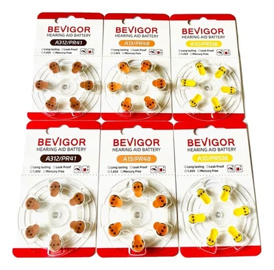 Hearing Aid Battery-Size A10, A13,A312, Zinc Hearing Batteries-Original Bevigor