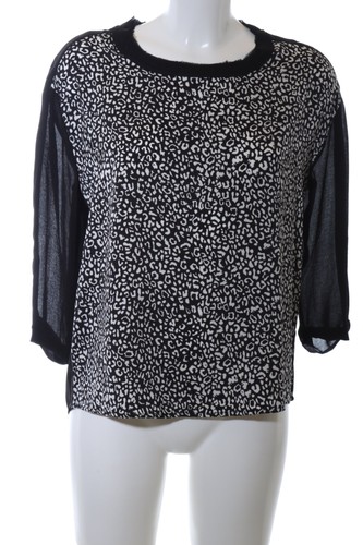 MANGO Blusa caída Mujeres Blusa Talla EU 36 negro-blanco look casual