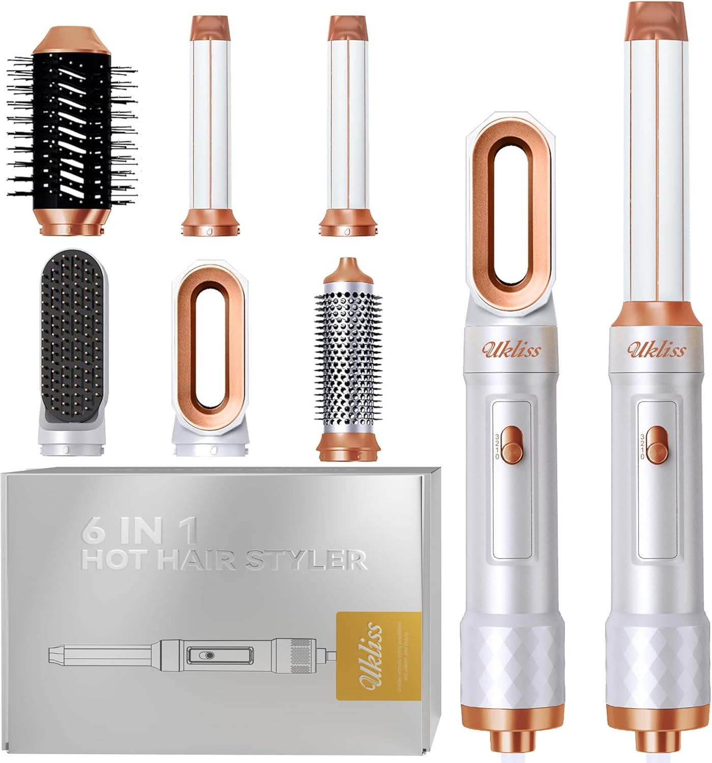 Set Modellatore Capelli 6 in 1: Piega Veloce per Tutta la Famiglia