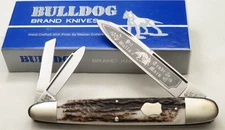 Vintage Single-Dog 2000 BULLDOG BRAND Solingen Jumbo Anglo-Saxon Whittler Stag