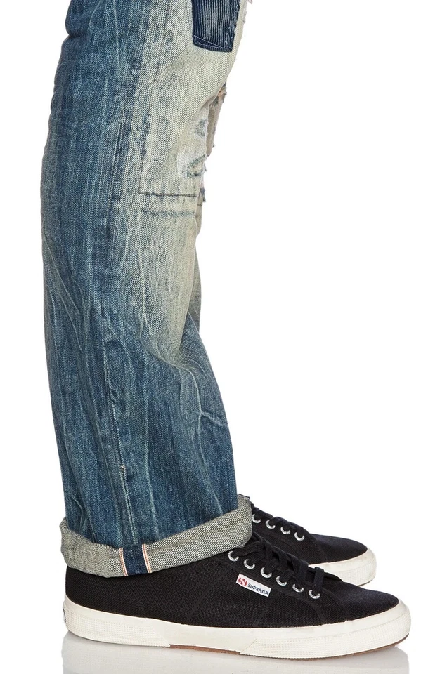 NEW! NWT $469 PRPS GOODS CO DEMON E69P98P SELVEDGE PATCHWORK SLIM JEANS W34X34L - Image 4 of 4