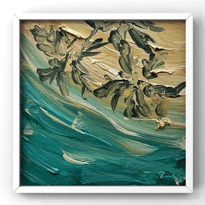 Soft Island Breeze Maldives Palms Over Golden Shore Abstract Beach Art Framed 4 