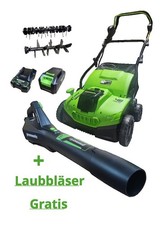 Greenworks  Akku Vertikutierer GD48SC36 Plus Laubbläser Powerworks+Cramer kompat
