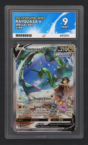 2021 Pokémon Evolving Skies Rayquaza V Special Art #194/203 ACE Graded 9 Mint