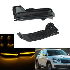 2x Blinkleuchte Spiegelblinker Smoked Schwarz für Skoda Kodiaq NS6 NS7 NV7 16-20