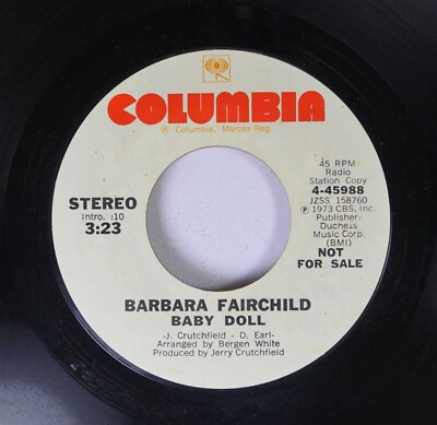 Pop Promo 45 Barbara Fairchild - Baby Doll / Baby Doll On Columbia Records