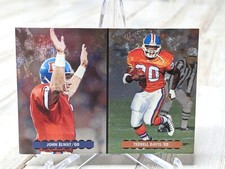 JOHN ELWAY & TERRELL DAVIS INSERT FOIL UPPER DECK 1996 DENVER BRONCOS HELMET
