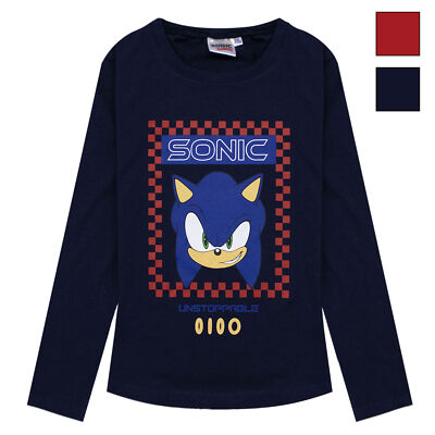Sega Sonic The Hedgehog Kinder Shirt Langarmshirt Baumwolle 6888