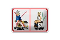 Blechschild Hinweis 18X12Cm Bitte Im Sitzen Pinkeln Metall Deko Schild