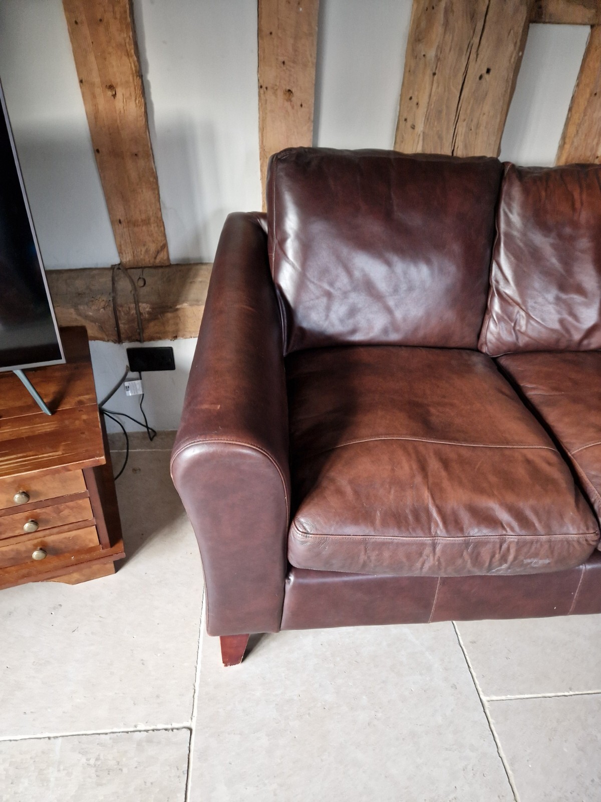 Laura Ashley corner sofa in leather eBay