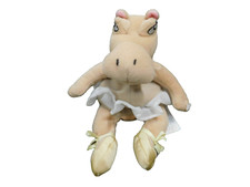 Vtg Disney Bean Bag Plush HIPPO Ballerina w tutu Fantasia 9" Beanie Doll toy FUN