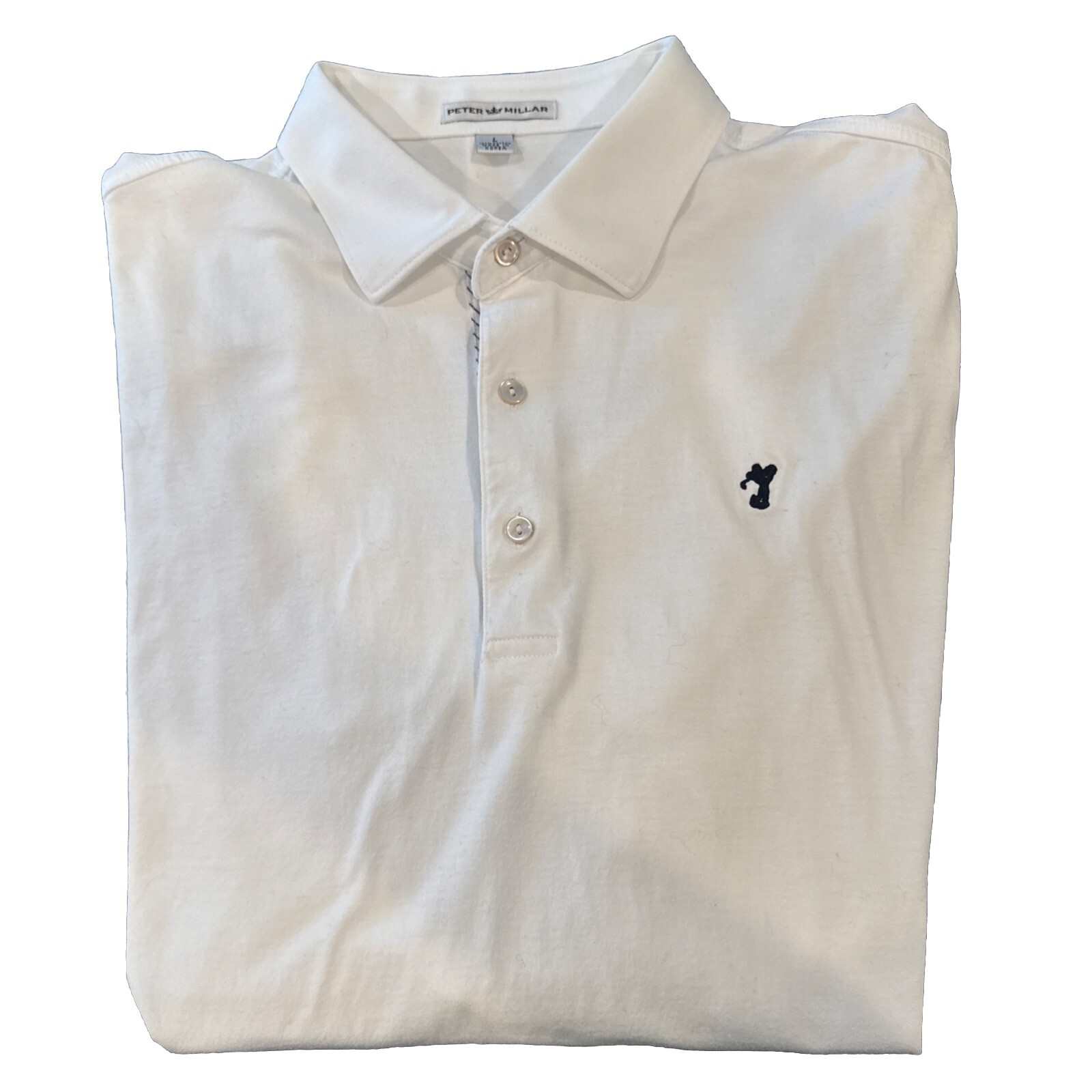 Peter Millar Size Large White Collared Short Slee… - image 1