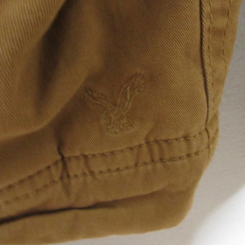 American Eagle Jacket Men XL Brown Plaid Lined Corduroy Collar Y2K Style Pockets - Picture 8 of 12