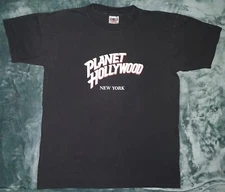 VTG 1991 PLANET HOLLYWOOD NEW YORK T SHIRT XL BLACK USA VACATION TOURIST NYC 90s