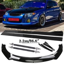 Front Bumper Lip Spoiler Side Skirts Rear Lip Glos Black For Mazda Protege