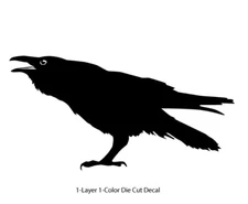 Wildlife - Birds - Cawing Raven/Crow/Corvid #1- 6Yrs Outdoor Vinyl Decal Sticker