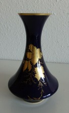 Bavaria Waldershof - Vase, Kobaltblau, 22 Karat Gold - Handarbeit / Cobalt 21 cm