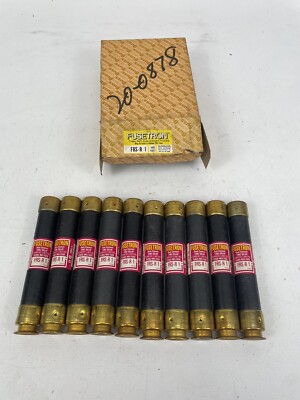 NEW LOT OF 10 Fusetron FRS-R-1 FUSE 1 AMP 600V CLASS RK5 TIME DELAY, 1A, FRSR1