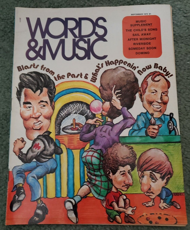 Words and Music Magazine September 1972 Elvis Dylan Townshend Beatles T Rex Who