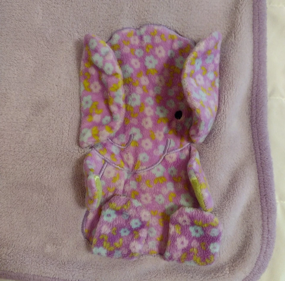 Manta de felpa koala bebé elefante púrpura 3D flojo terciopelo claro corazones verdes Foto 4 de 4