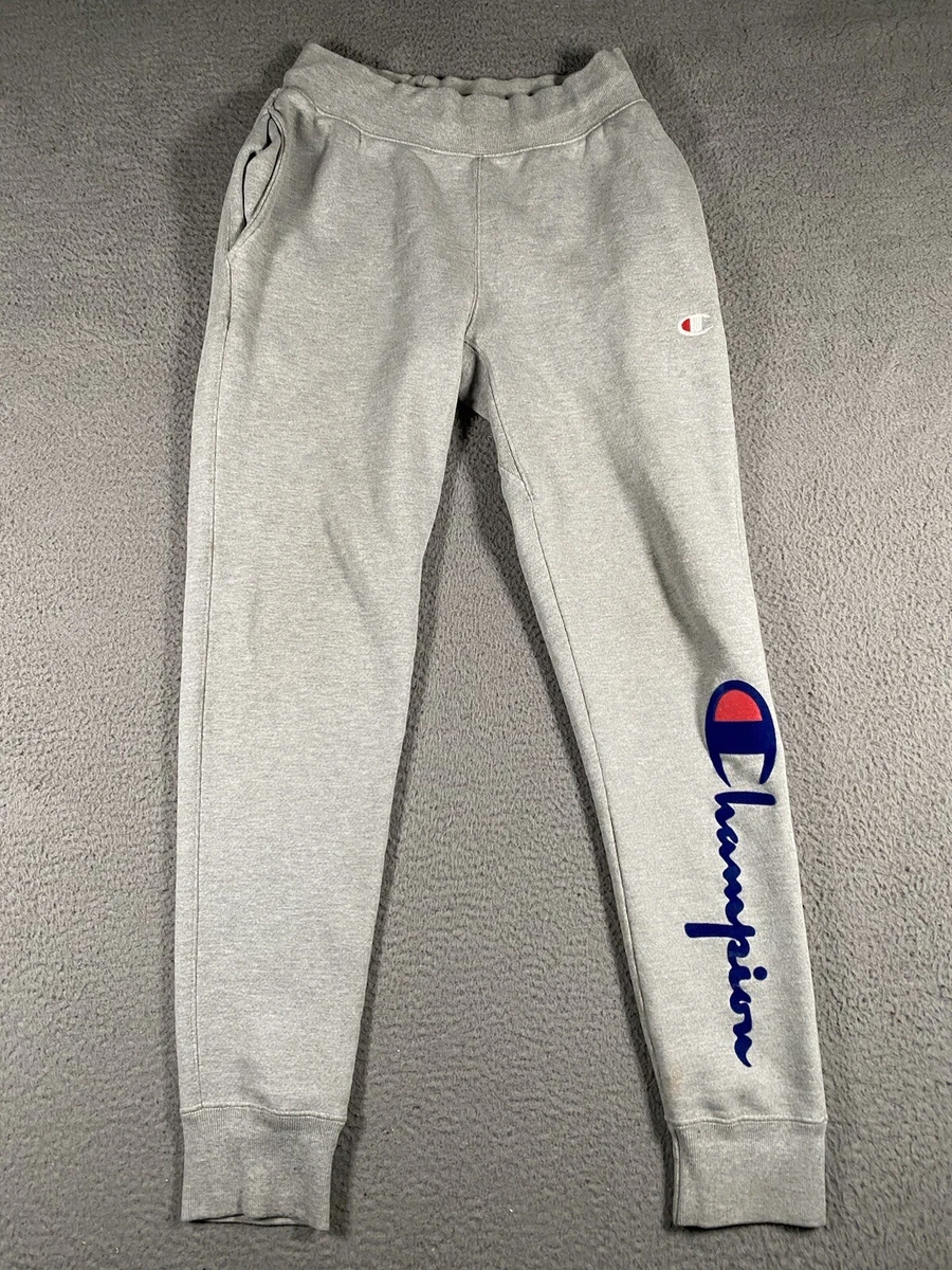 Champion Sweatpants Small Grey Reverse Weave Joggers Pants Felt Logo Mens