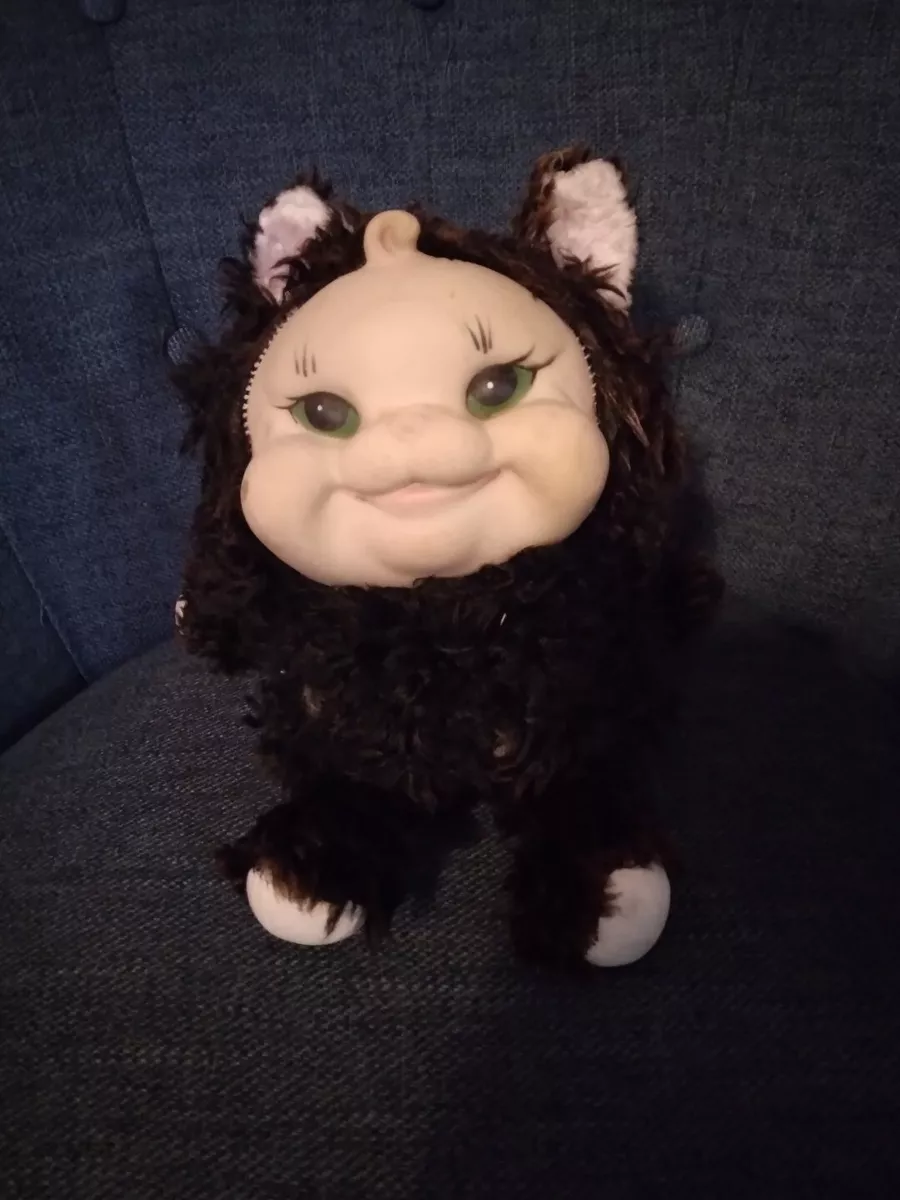 1950s Black And Pink Kitty Cat Rushton RARE Vintage Rubber Stuffed Animal
