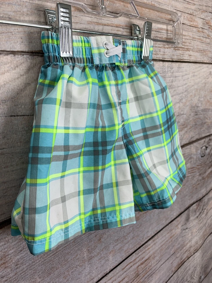 Bañador quirúrgico con forro verde/azul/gris/blanco a cuadros 100 % poliéster bebé 3-6 meses Foto 3 de 4