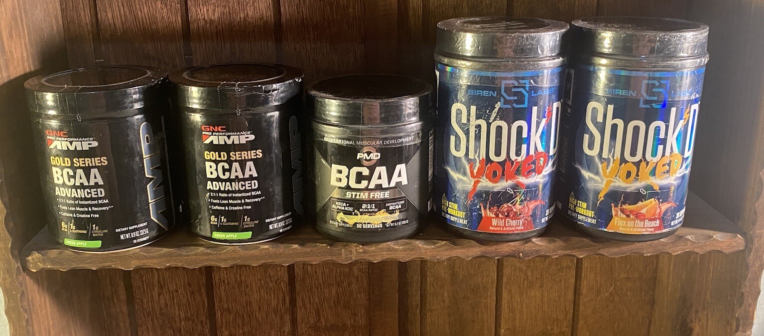 Lot Of 5 Siren Labs Shock’D YOKED High Stim PreWorkout BCAA GNC Amp
