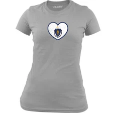 Original Ladies Massachusetts Heart State Flag T-shirt