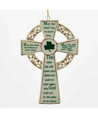 KURT ADLER 5'' PORCELAIN IRISH CROSS IRISH HERITAGE CHRISTMAS ORNAMENT J4102