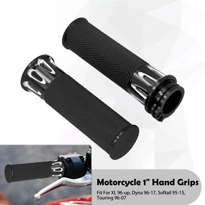 Poignées CNC pour motos 1" 25mm noirpersonnalisé pour Harley Sportster XL883 - Photo 1/4